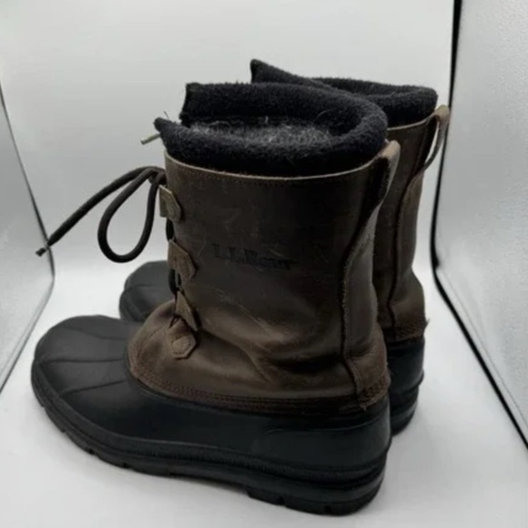 Men’s LL Bean Leather Waterproof Hunting Fishing Boots - Size 12 - Picture 3 of 10